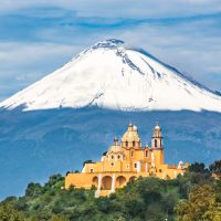 3. Cholula Iglesia De Los Remedios Y Popocatépetl
